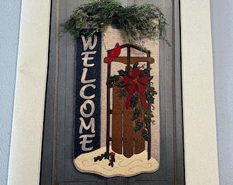 Wool Applique Pattern - Welcome Winter Wall Hanging by Woolen Needle