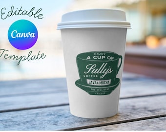 Customizable Coffee Shop Logo Template (Canva Editable)