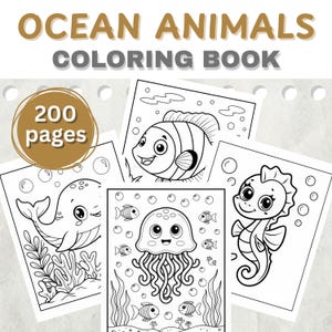 Ozeantiere Malbuch, Ozean Leben Ausmalbilder Kinder, Unterwassertier, Süßes Ozeantier, Fisch Malbuch Kinder