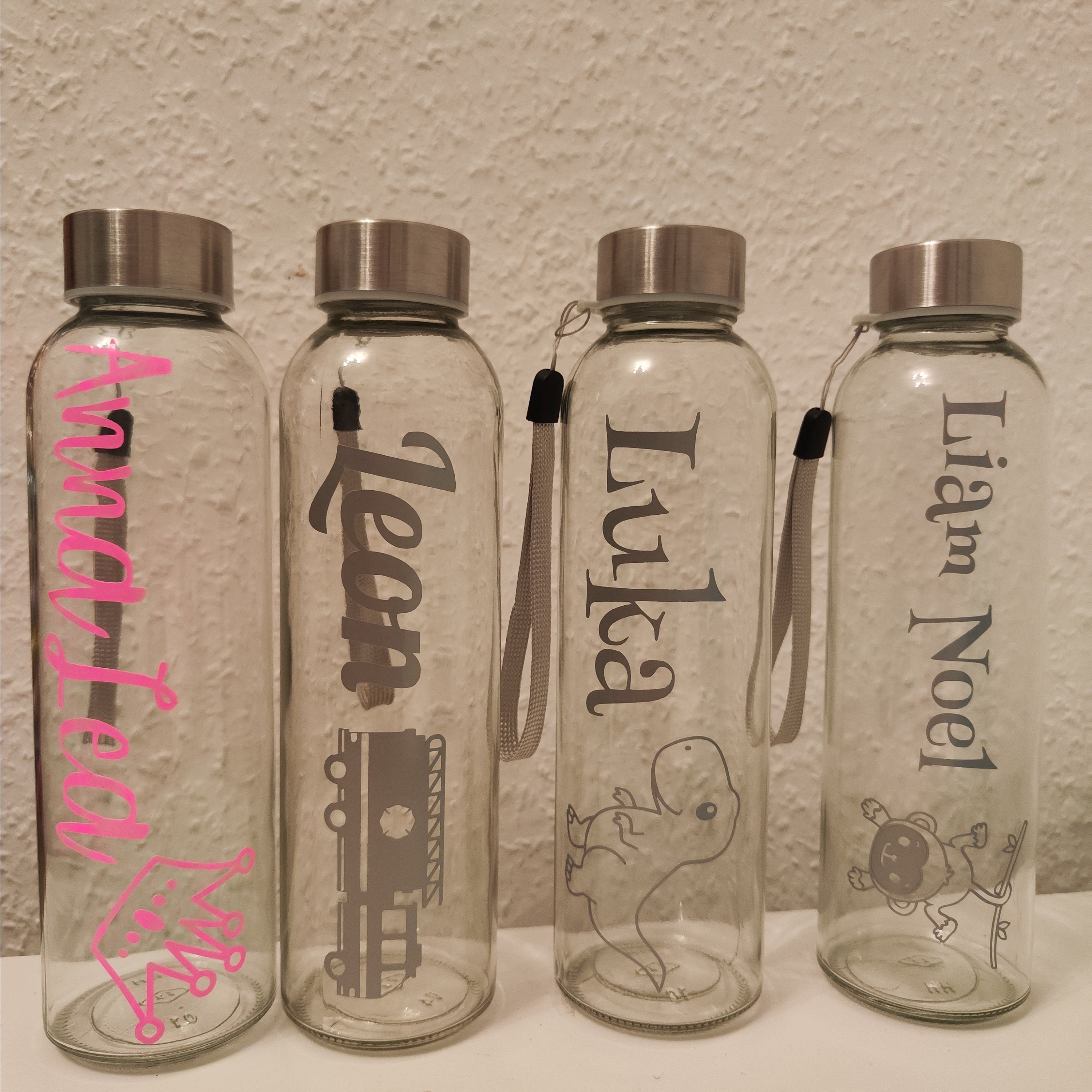 1000ml Drinking Bottle Personalized JGA Glass Bottle Water Bottle With Bamboo  Lid Glass Bottle With Name Gift Idea Birthday 