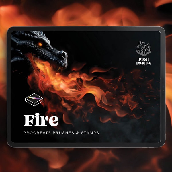 Procreate Fire Brushes Collection: Textures, Stamps, Circles – Perfect for Digital Art and Illustration