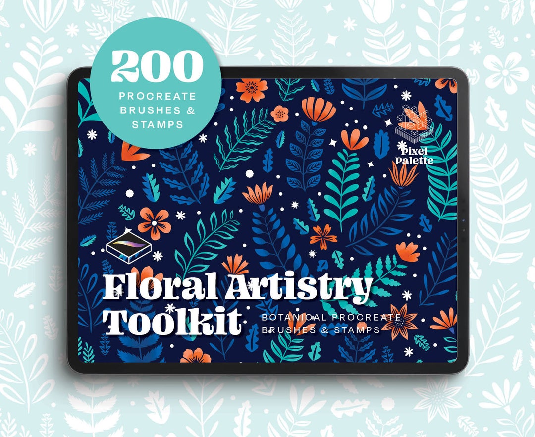 Floral Artistry Toolkit 200 Procreate Brushes & Stamps Natureinspired