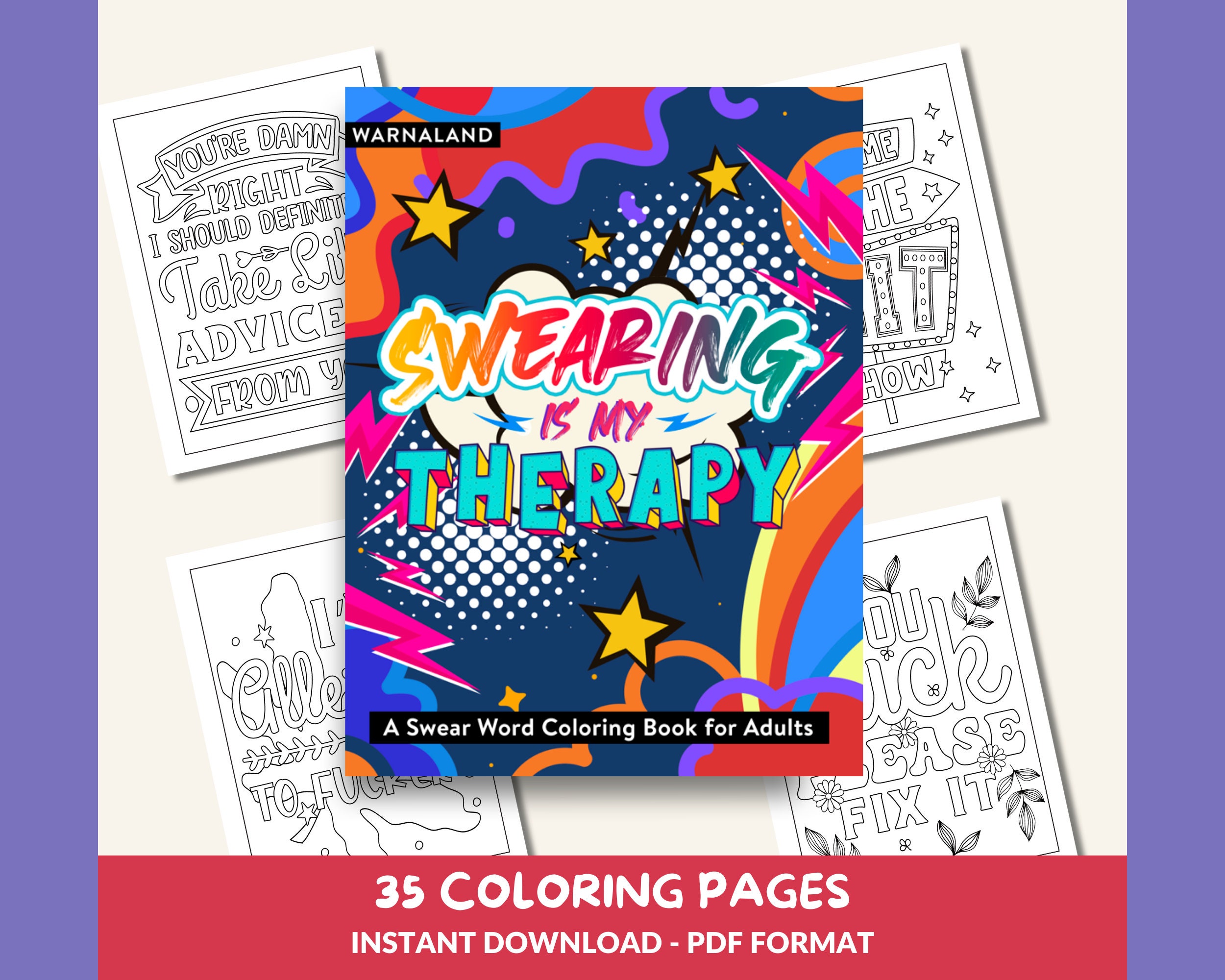 A Swear Word Coloring Book for Adults: Adult Cuss Word Coloring Book Swear  Word and Curse Word Coloring Pages for Adults Digital Download 