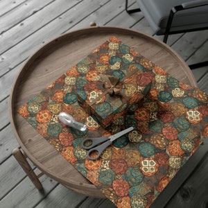 Abstract DnD 20-Sided Dice Wrapping Paper | Dungeons and Dragons | Nerd Wrapping Paper