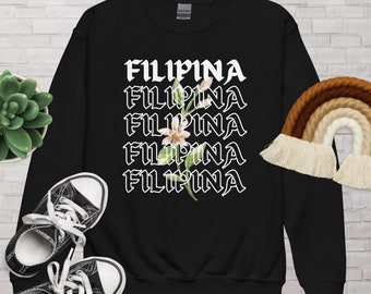 Filipina Kids Jeugdsweatshirt met ronde hals en Sampaguita-ontwerp