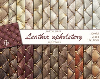 Carta da parati digitale di lusso in pelle senza cuciture, 25 modelli di scrapbooking stampabili, texture in pelle, colore boho, download immediato, set 25
