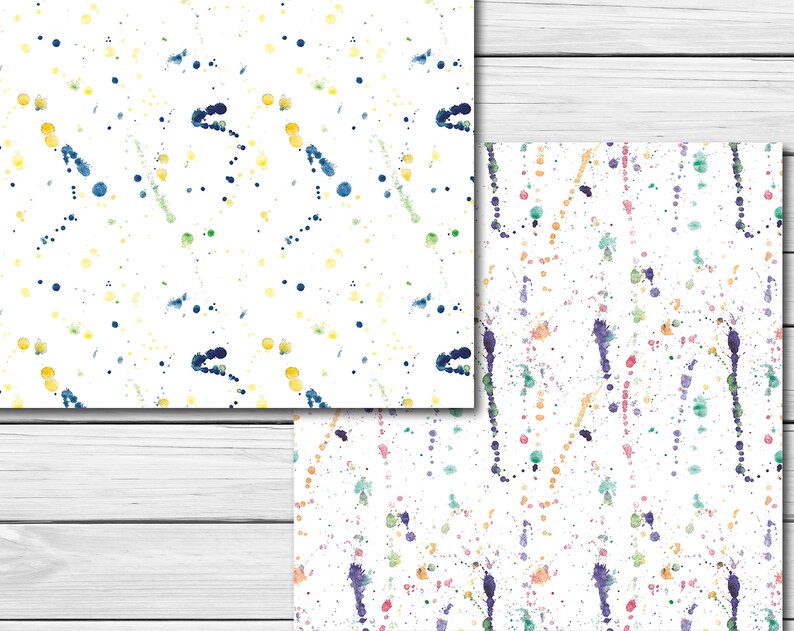 Digital Watercolor Splashes Seamless Paper Pack, 18 Printable Digital ...