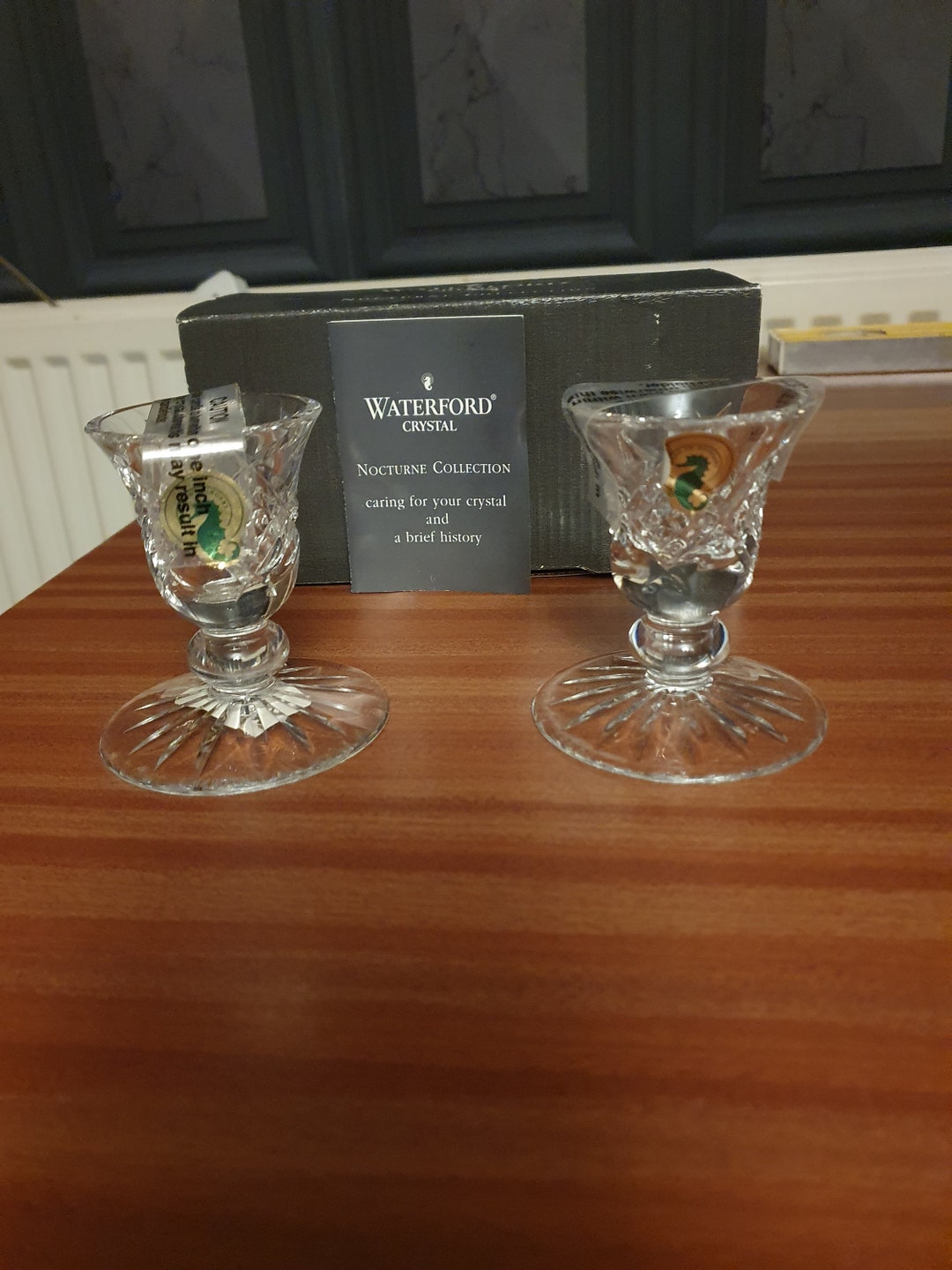 Vintage Pair Waterford Crystal Candle Stick Holders Nocturne Etsy UK