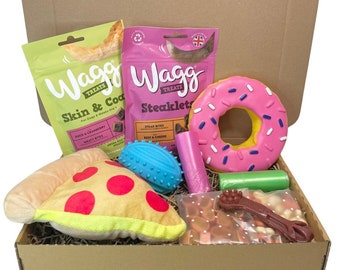 Dog Gift Box,  Dog Treat and Dog Toy Hamper or Gift Box. Dog Gifts, Dog Treats, Dog Birthday Gift