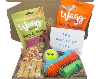 Dog Treat & Dog Toy Gift Box Hamper Small,  Dog treat box, dog treats box, gifts for dogs, gift for dogs, dog birthday gift