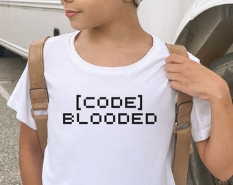 Kids Coding Shirt, "Code Blooded Shirt", Kids Programmer Shirt, Boys Coding Shirt, Girls Coding Shirt