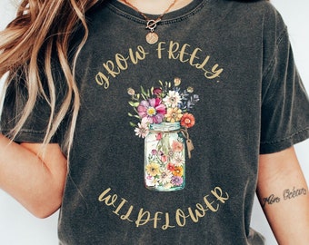 Wildflowers Shirt Summer Floral Shirt Wildflowers Tshirt Dress Comfort Colors Garment Dyed Oversized Wildflowers Tshirt Gift for Her