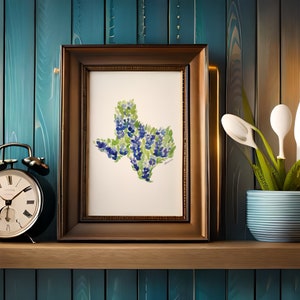 Texas Bluebonnet Digital Watercolor Print