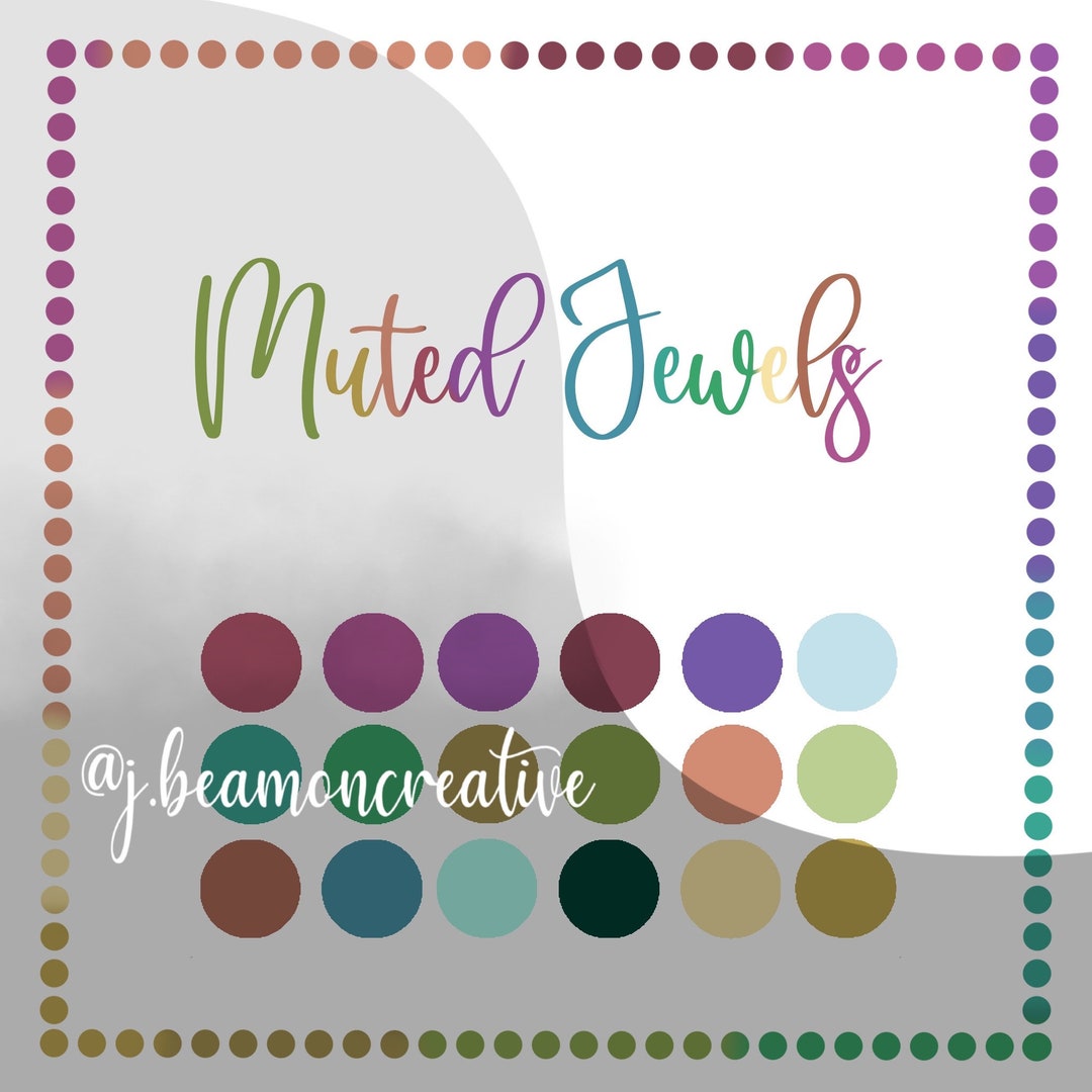 Procreate Color Palette Muted Jewel Tones Etsy