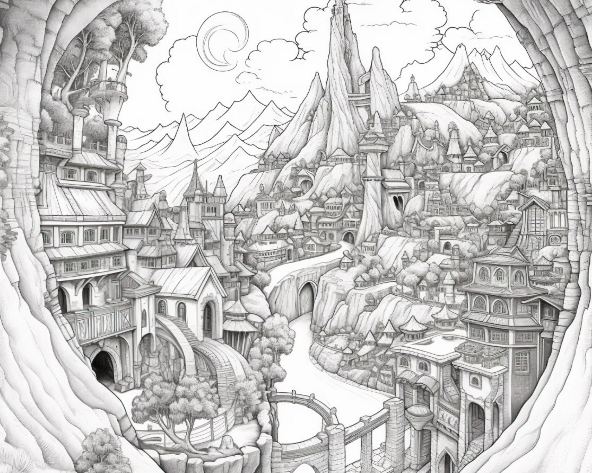 Middle Earth Coloring Book for Kids and Adults.9 Pages High Quality ...