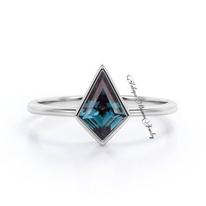 Sky Kite Alexandrite Ring - Alexandrite Engagement Ring- Silver Vermeil June Birthstone Anniversary Gift For Her