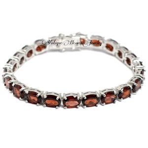 Bracelet Tennis Garnet, 925 Sterling Silver, Garnet Jewelry, January Bracelet, Red Garnet Gemstone Bracelet, Wedding Jewelry
