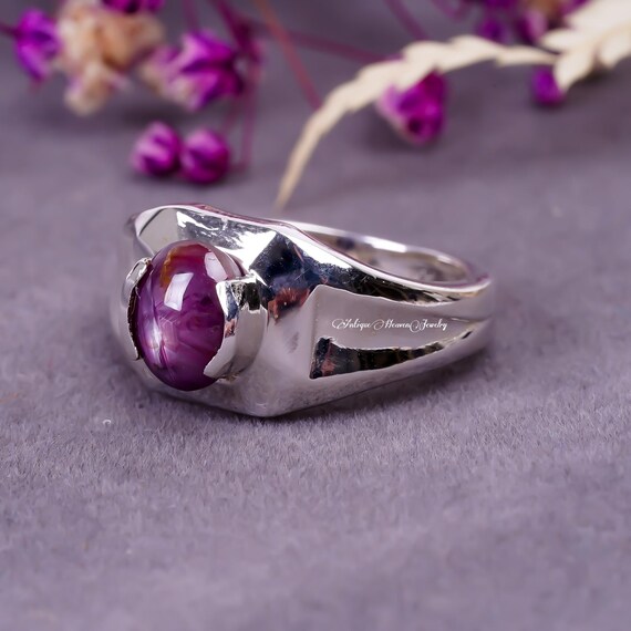Natural Star Ruby Ring, Star Ring, Vintage Star Ring, 925 Sterling