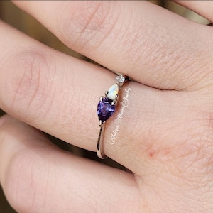 Vintage alexandriet ring opaal verlovingsring, peergeslepen edelstenen, art deco trouwring, 3 stenen unieke vrouwen bruidsbelofte ring, aangepast