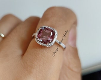 Engagement Alexandrite Ring, Vintage Anniversary Bridal Ring, Promise Wedding Ring, Antique Marriage Ring, Proposal Statement Gift Ring Her