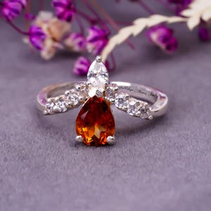 Sterling Silver Ring, Yellow Topaz Jewelry, November Birthstone, Stylish Women Ring, Gemstone Ring Handmade Ring Golden Topaz Ring