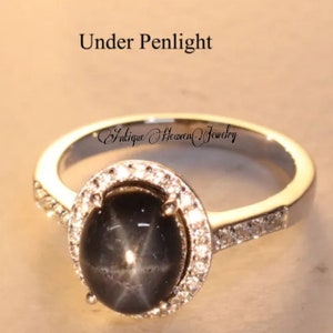 Vintage Lindy Star Sapphire Ring 6 Ray Star Ring Genuine Blue Star Sapphire Ring