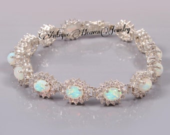 Ethiopian Opal Sterling Silver Bracelet, Dainty Opal Bracelet, Genuine Opal Silver Bracelet , Opal Bracelet, Minimalist Gift for her