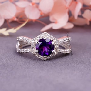 Vintage Amethyst Ring, February Birthstone, 925 Solid Silver Ring, Amethyst Ring, Handmade Ring, Anniversary Gift, Rings for Women