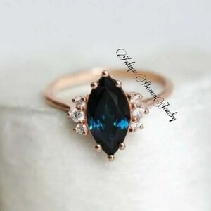 Alexandrite Ring- Art Deco Ring- Engagement Ring Women Ring Color Changing Stone June Birthstone Anniversary Gift For Her