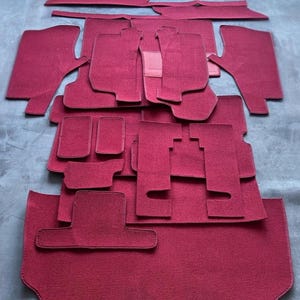 NEW R107 Mercedes Carpet kit for 380SL 450SL 500LS 560SL LOOP RED kit 18 pcs