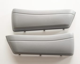 Mercedes W123 Gray Door Panel Pockets: Left + Right, NEW