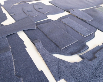 Floor Carpet Set for Mercedes W123 Coupe LOOP Floormat 19 Pieces BLUE