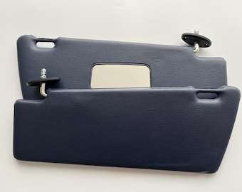 FOR Mercedes W123 Sun Visor Left & Right with Mirror DARK BLUE Set New