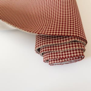 PORSCHE &quot;Pepita&quot; Seating Fabric Car Upholstery BURGUNDY/WHITE (1963 to 1973).