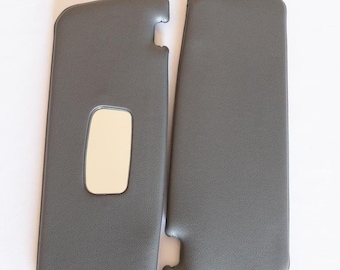 Mercedes Benz R107 Sun Visor Set: Grey with Mirror & Clips