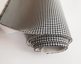 PORSCHE &quot;Pepita&quot; Seating Fabric Car Upholstery BLACK/WHITE (1963 to 1973).