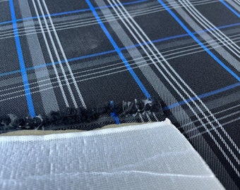 Blue Plaid Upholstery Fabric: VW Golf GTI, Pre-Laminated