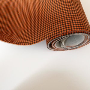 PORSCHE &quot;Pepita&quot; Seating Fabric Car Upholstery ORANGE/BLACK (1963 to 1973).