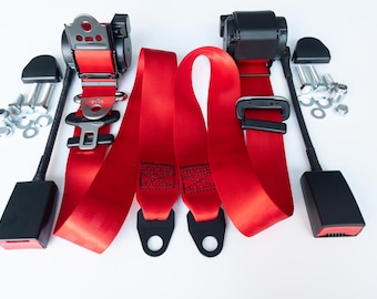 NEUER Sicherheitsgurt für 914 Porsche mit Halterungen - ROT