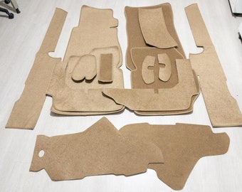 Floor Carpet Set Loop for Mercedes W123 Sedan Velour Floormat 15 Pieces PALOMINO