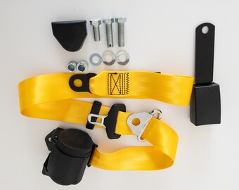 Yellow Automatic 3-Point Seat Belt Set for Mercedes R107 SL/SLC
