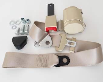 Beige Automatic 3-Point Seat Belt Set for Mercedes R 107 SL / SLC