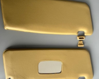 Mercedes Benz R107 Sun Visor Set: Beige with Mirror & Clips