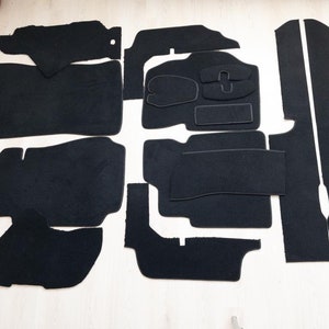 Floor Carpet Set Loop for Mercedes W123 Sedan Velour Floormat 15 Pieces BLACK