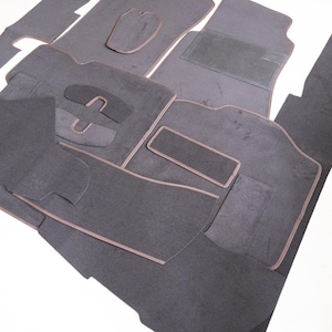 Floor Carpet Set Velour for Mercedes W123 Sedan Velour Floormat 15 Pieces BROWN