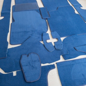 Floor Carpet Set Loop for Mercedes W123 Sedan Velour Floormat 15 Pieces BLUE