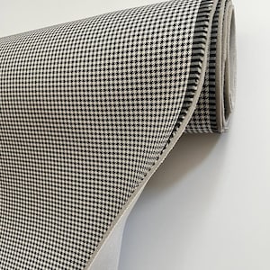 PORSCHE &quot;Pepita&quot; Seating Fabric Car Upholstery BLACK/CREAM (1963 to 1973).