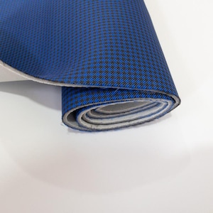 PORSCHE &quot;Pepita&quot; Seating Fabric Car Upholstery BLUE/BLACK (1963 to 1973).