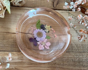 Ashtray Epoxy Resin Dried Flowers Summer