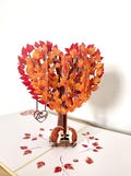 Hedgehogs in Heart Tree Pop Up 3D Card. Romantic autumn anniversary card for Her,Him,Girlfriend,Boyfriend, Wife, Husband 15cmx15cm
